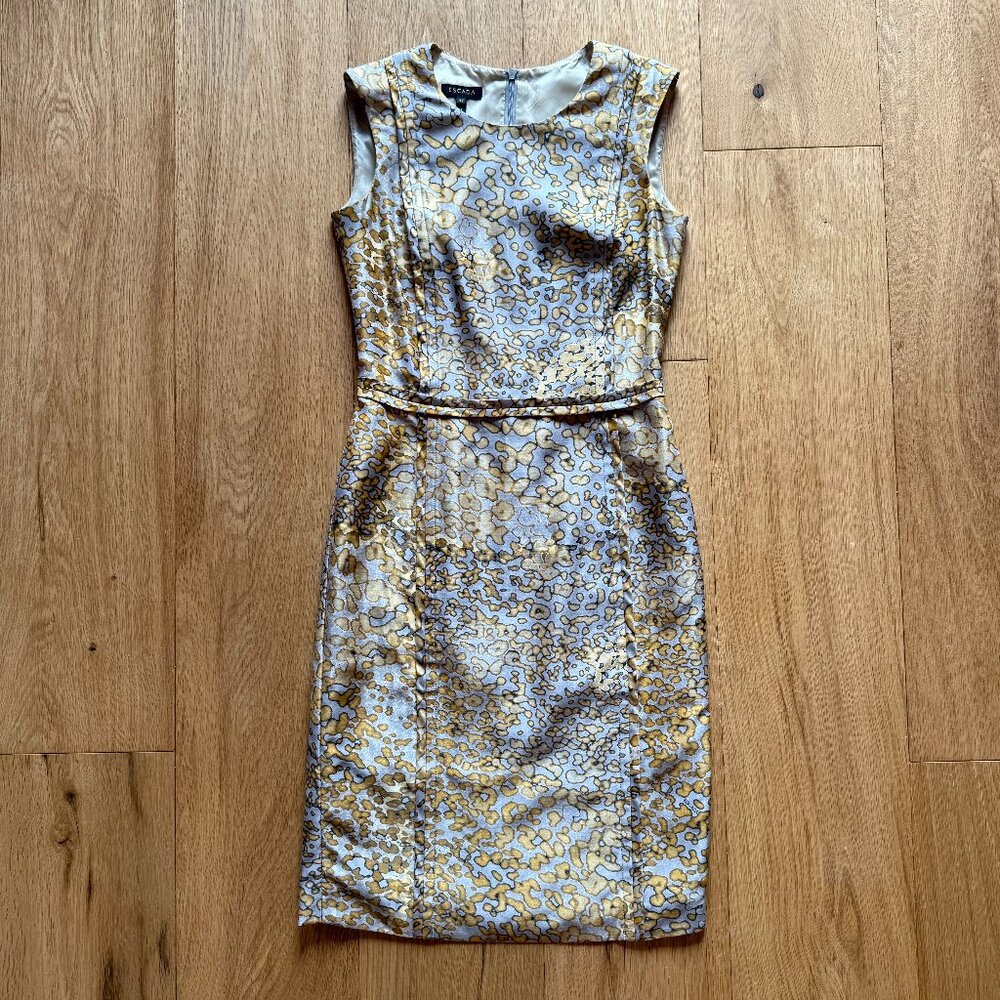 Chic silk Escada dress, in an abstract print!  Worn once, 0